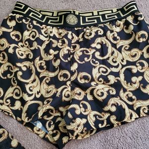 Versace Barocco net short swim trunks